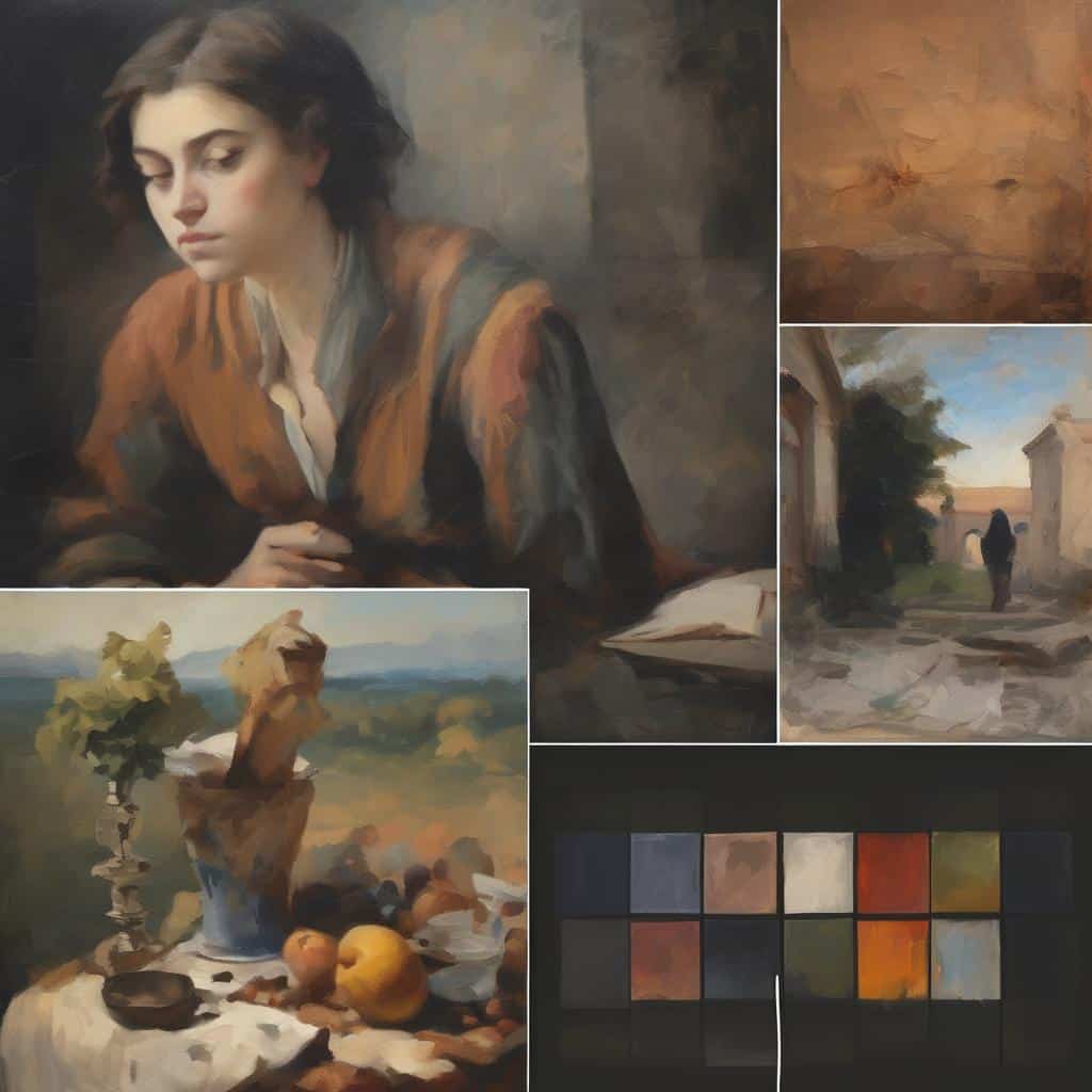 συναισθηματική ανάλυση πορτρέτου γυναίκας, αφηρημένες τοπιογραφίες, χρωματικές παλέτες ζωγραφικής, η αφαίρεση των ορίων της μορφής, τέχνη και δημιουργία.